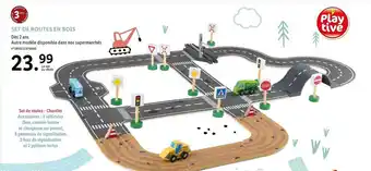 Lidl Set de routes en bois play tive offre