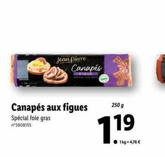 Lidl Canapés aux figues offre