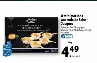 Lidl 8 mini poêlons aux noix de saint-jacques deluxe offre