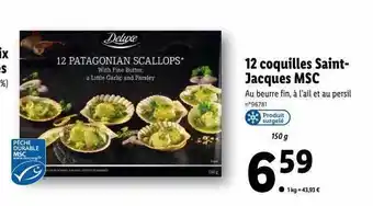 Lidl 12 coquilles saint-jacques msc deluxe offre