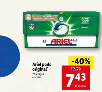 Lidl Ariel pods original offre