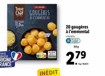 Lidl 20 gougères à l'emmental toque du chef offre