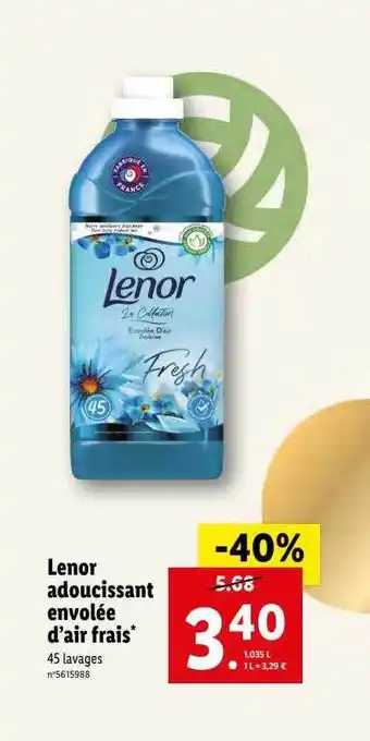 Lenor adoucissant envolée d'air frais