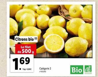 Lidl Citrons bio offre