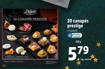 Lidl 20 canapés prestige deluxe offre