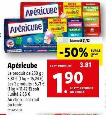 Lidl Apéricube offre