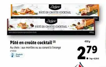 Lidl Pâté en croûte cocktail deluxe offre