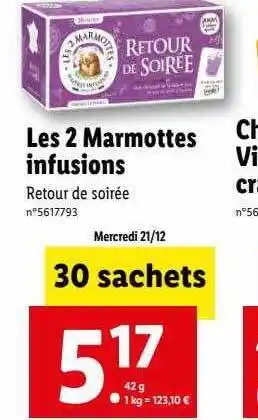 Lidl Les 2 marmottes infusions offre