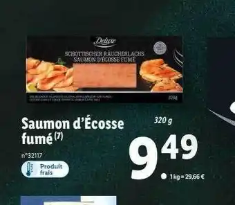 Lidl Saumon d'écosse fumé deluxe offre