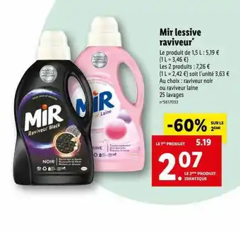 Lidl Mir lessive raviveur offre