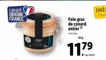 Lidl Foie gras de canard entier deluxe offre
