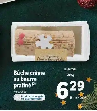 Lidl Bûche crème au beurre praliné offre
