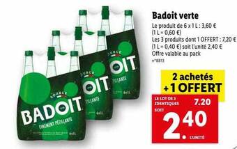 Lidl Badoit verte offre
