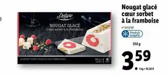 Lidl Nougat glacé cœur sorbet à la framboise deluxe offre