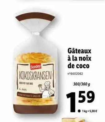 Lidl Gâteaux à la noix de coco sondey offre