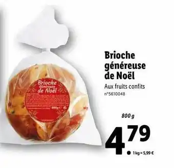 Lidl Brioche généreuse de noël offre