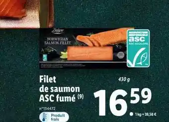 Lidl Filet de saumon asc fumé deluxe offre