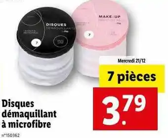 Disques démaquillant à microfibre
