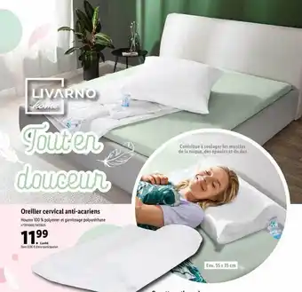 Lidl Oreiller cervical anti-acariens livarno home offre