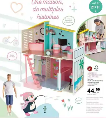 Lidl Maison de poupées fashion doll en bois offre