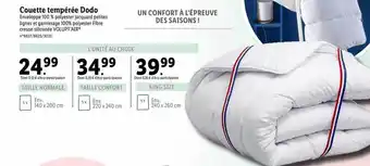 Lidl Couette tempérée dodo offre