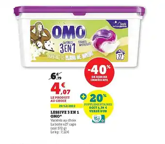 Hyper U Lessive 3 en 1 omo offre
