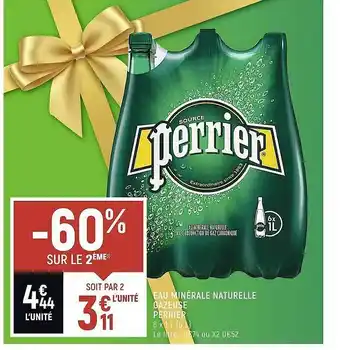 Eau minérale naturelle gazeuse perrier