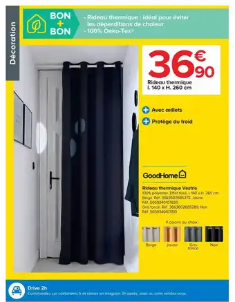 Castorama Rideau thermique vestris goodhome offre