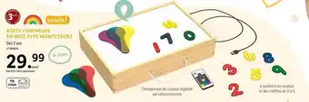 Lidl Boîte lumineuse en bois type montessori offre
