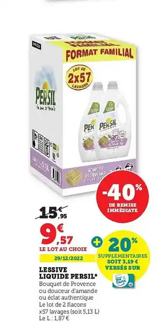 Hyper U Lessive liquide persil offre