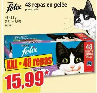 Norma 48 repas en gelée pour chats félix offre