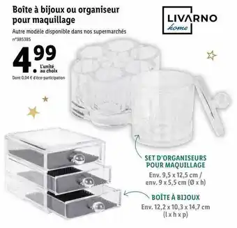 Lidl Boîte à bijoux ou organiseur pour maquillage livarno home offre