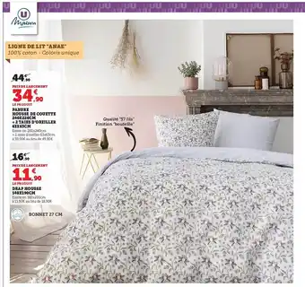 Hyper U Parure housse de couette 240 x 220 cm + 2 taies d'oreiller 63 x 63 cm u maison, drap housse 140 x 190 cm u maison offre