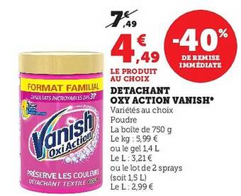Hyper U Détachant oxy action vanish offre