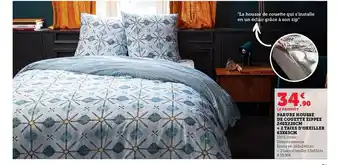 Hyper U Parure de lit de couette zippée 240 x 220 cm + 2 taies d'oreiller 63 x 63 cm offre