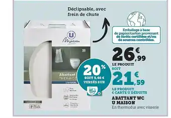 Hyper U Abattant wc u maison offre