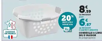 Hyper U Corbeille à linge 50l u maison offre