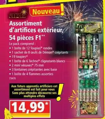 Norma Assortiment d'artifices extérieur, 54 pièces f1 ardi offre