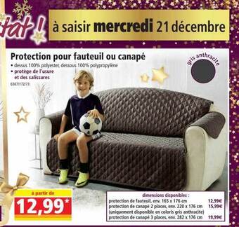 Norma Protection pour fauteuil ou canapé offre