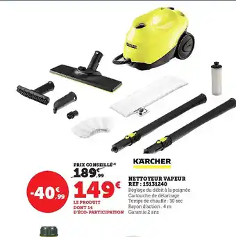 Hyper U Nettoyeur vapeur kärcher offre