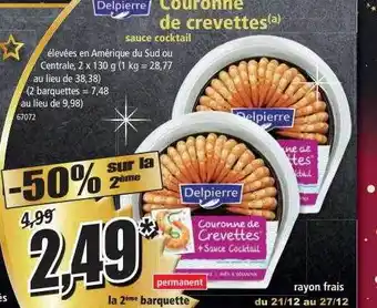 Norma Couronne de crevettes sauce cocktail delpierre offre