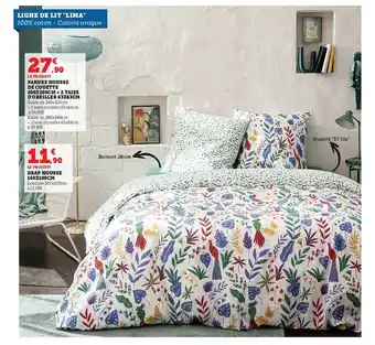 Hyper U Parure housse de couette 200 x 200 cm + 2 taies d'oreiller 63 x 63 cm, drap housse 140 x 190 cm offre