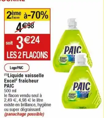 Cora x Carrefour Liquide vaisselle paic offre