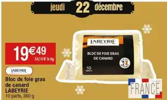 Cora x Carrefour Foie gras de canard labeyrie offre