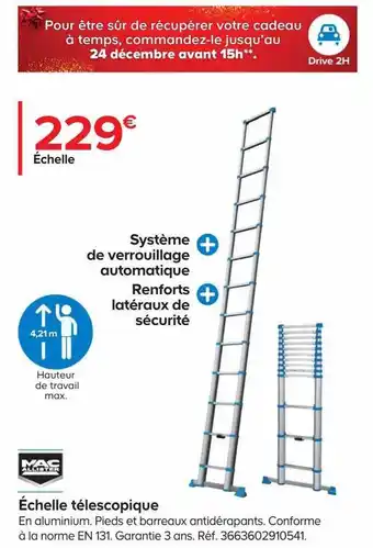 Castorama Échelle télescopique mac allister offre