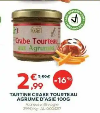 Tartine crabe tourteau agrume d'asie 100 g