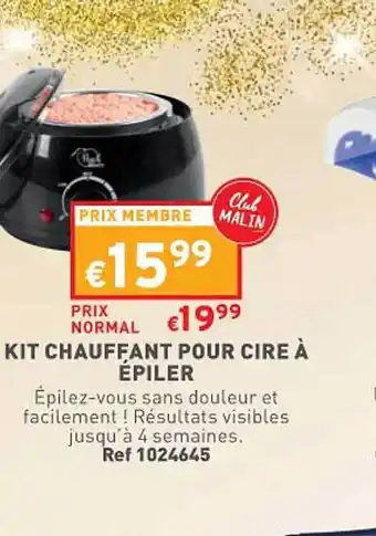 Trafic Kit chauffant pour cire à épiler offre