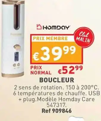 Trafic Boucleur homday offre
