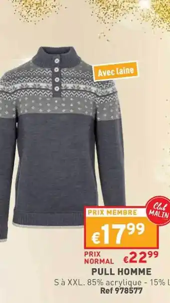 Trafic Pull homme offre