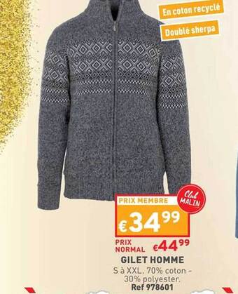 Trafic Gilet homme offre